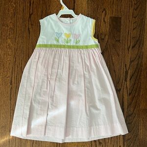 Little English Pink and White Embroidered Dress